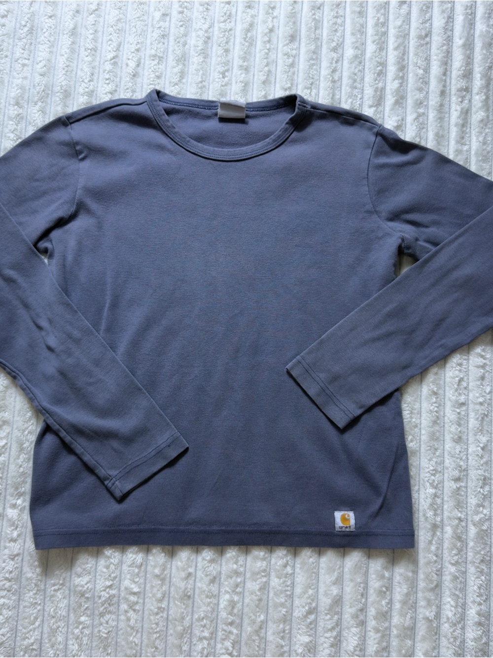 Carhartt Women's Long Sleeve Crewneck Shirt Blue Cotton Size M